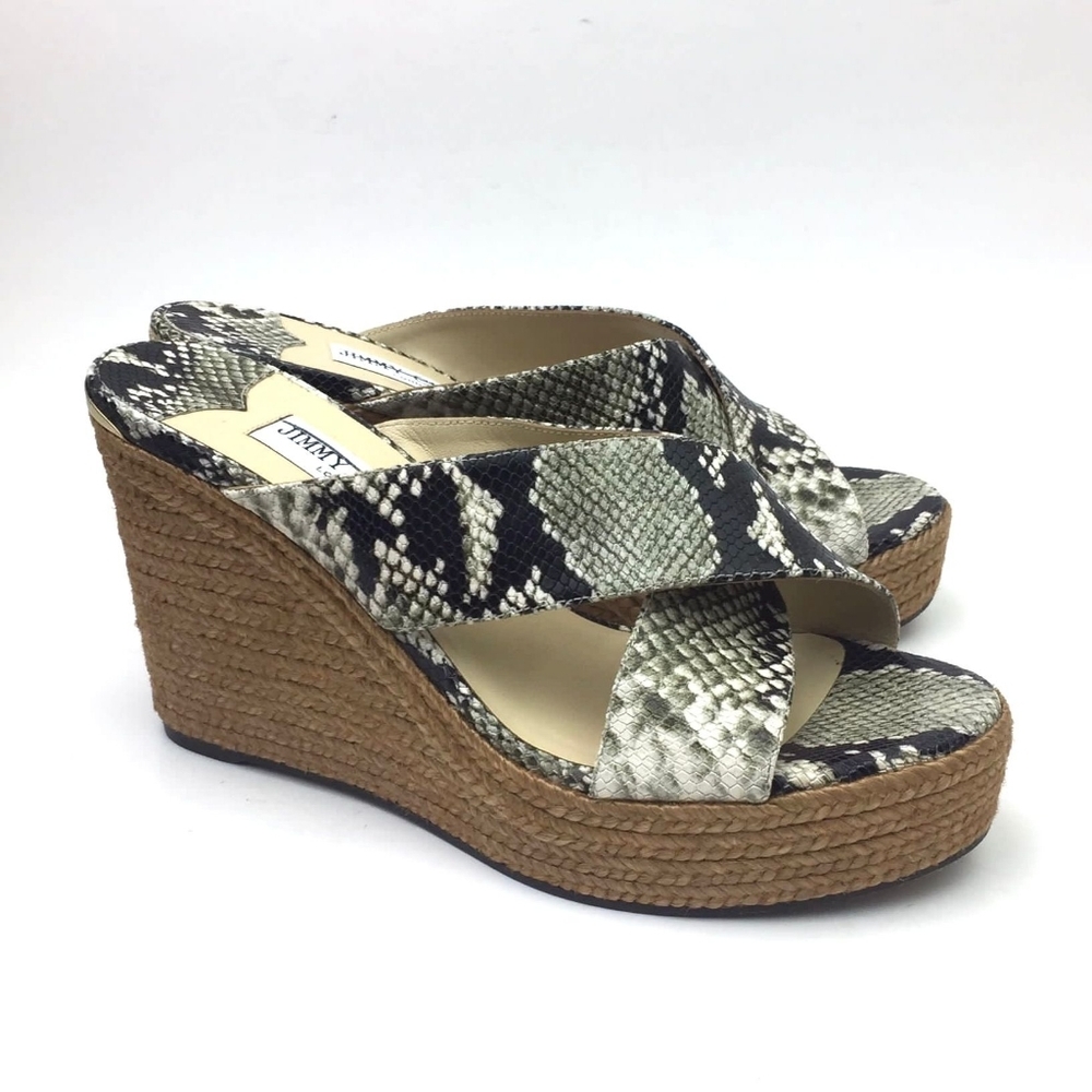 JIMMY CHOO Dovina Snake Embossed Espadrille 9